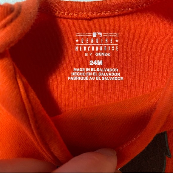 Baltimore Orioles MLB GEN2 Baby Size 24 M Months One-piece Bodysuit Orange - Picture 4 of 6